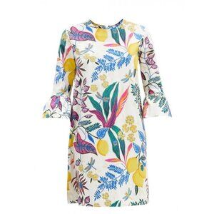 NWT La Double J 24/7 in Botanical Floral Heavy Cotton Mini Shift Dress M $990